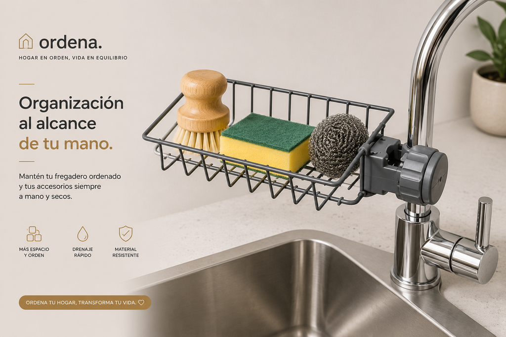 Organizador Flexible para Fregadero | Soporte para Esponja y Jabón