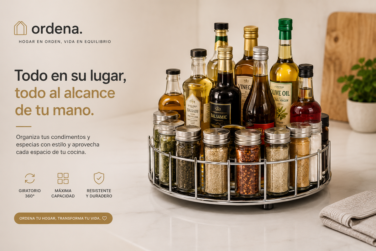 Organizador Giratorio de Especias 360° para Cocina