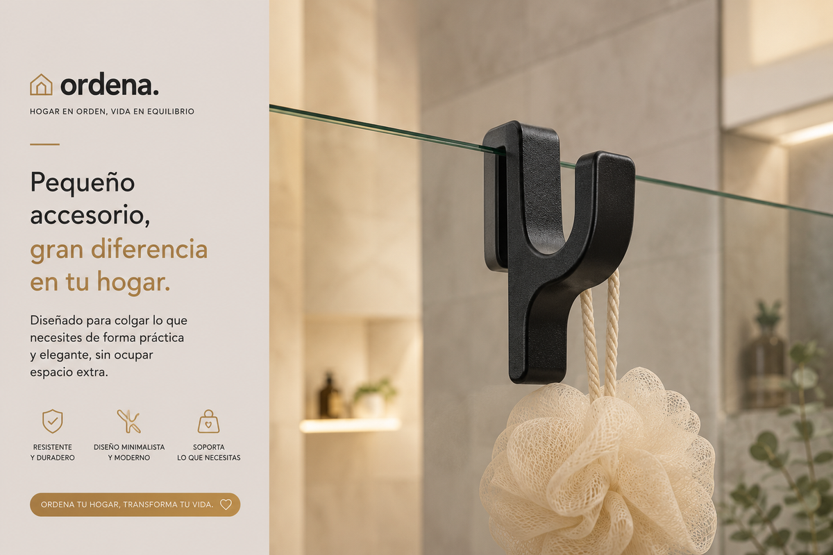 Gancho para Puerta de Ducha | Organizador para Toallas y Accesorios