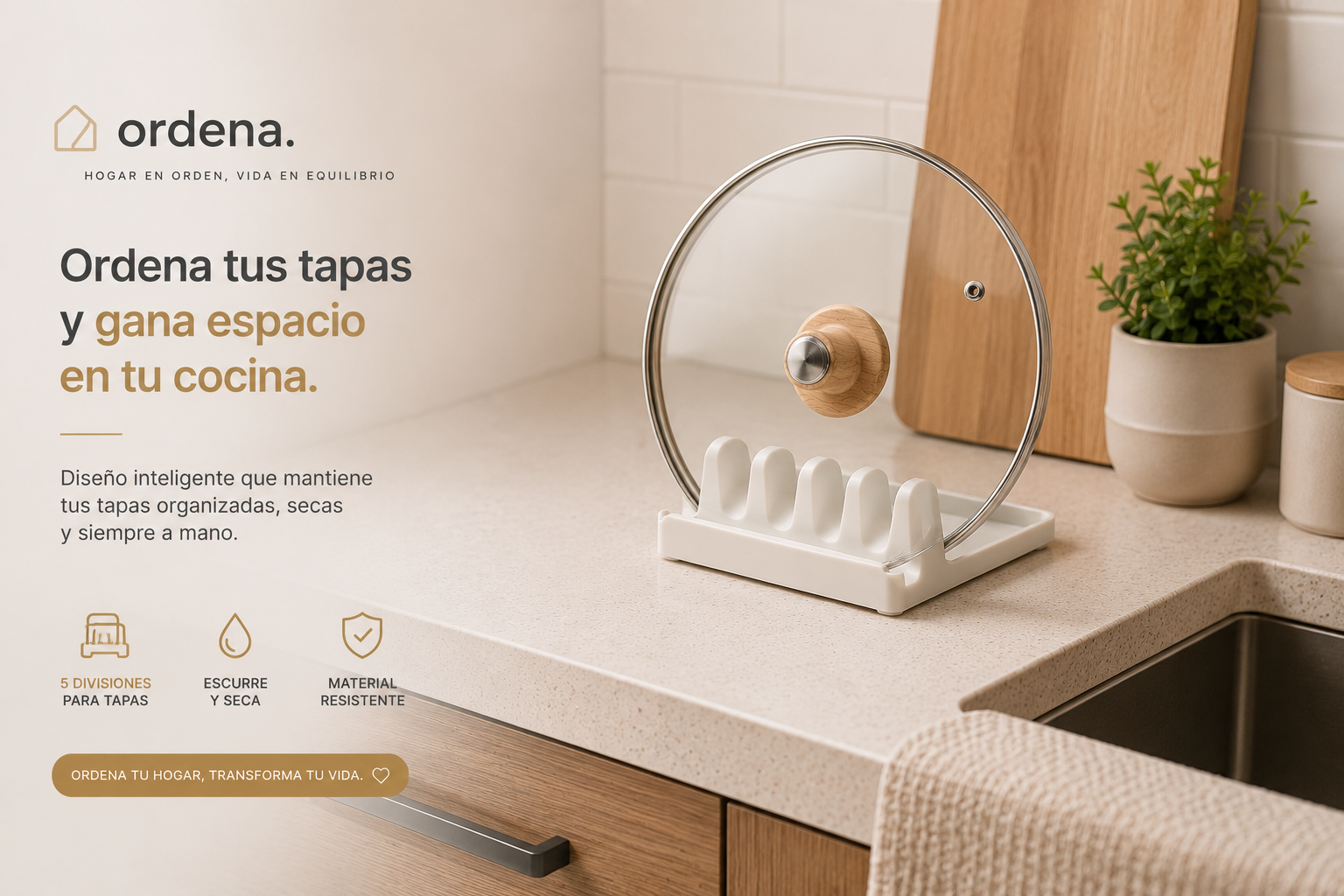 Organizador para Cucharas y Utensilios de Cocina