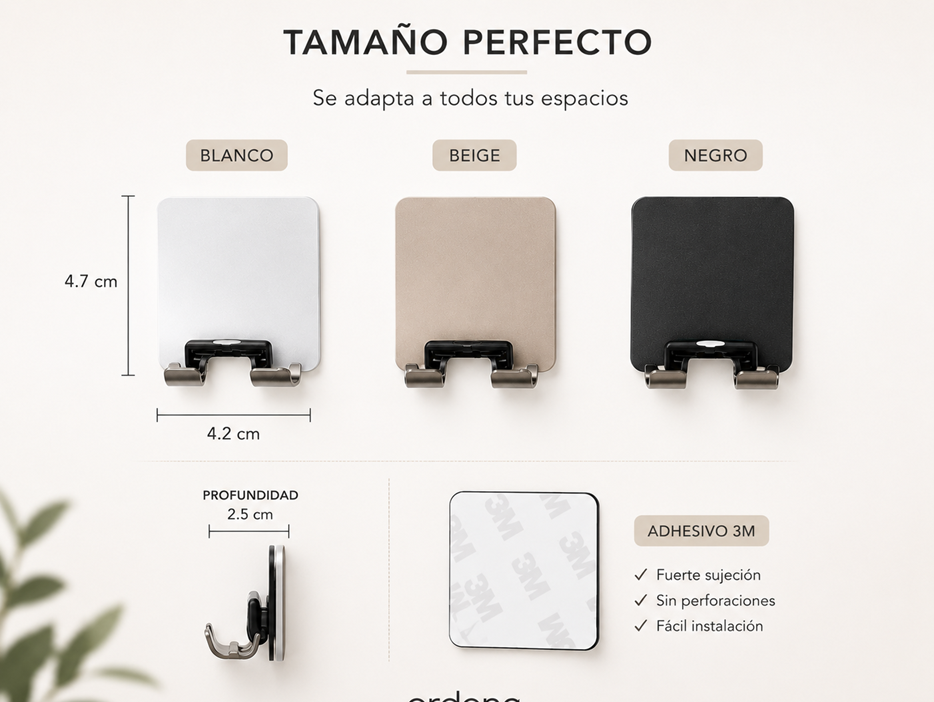 Soporte Adhesivo de Acero Inoxidable para Maquinilla de Afeitar | 1 o 2 Piezas