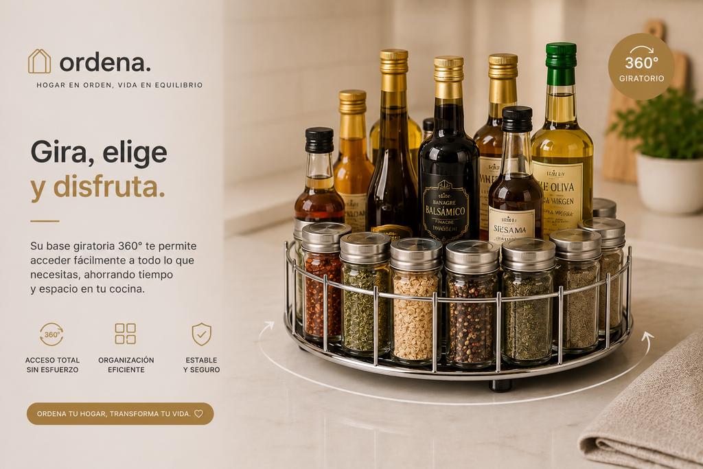 Organizador Giratorio de Especias 360° para Cocina