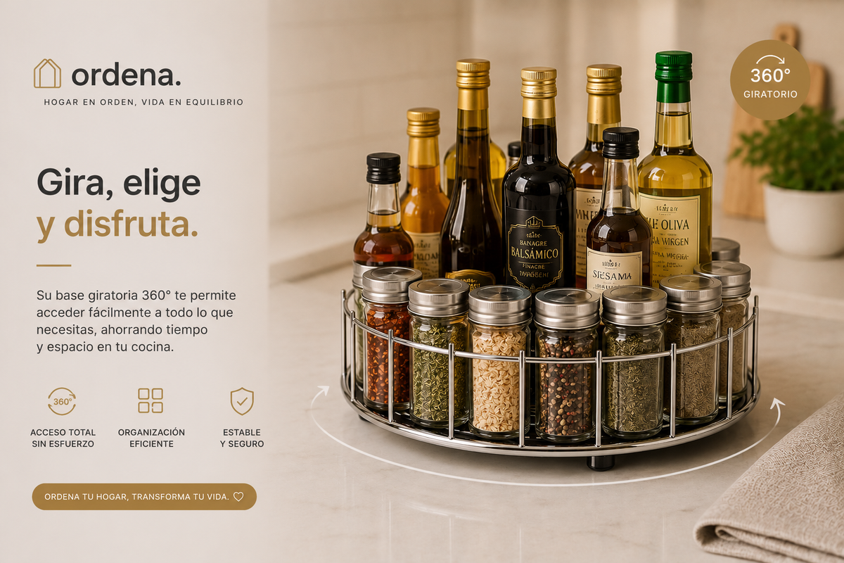 Organizador Giratorio de Especias 360° para Cocina