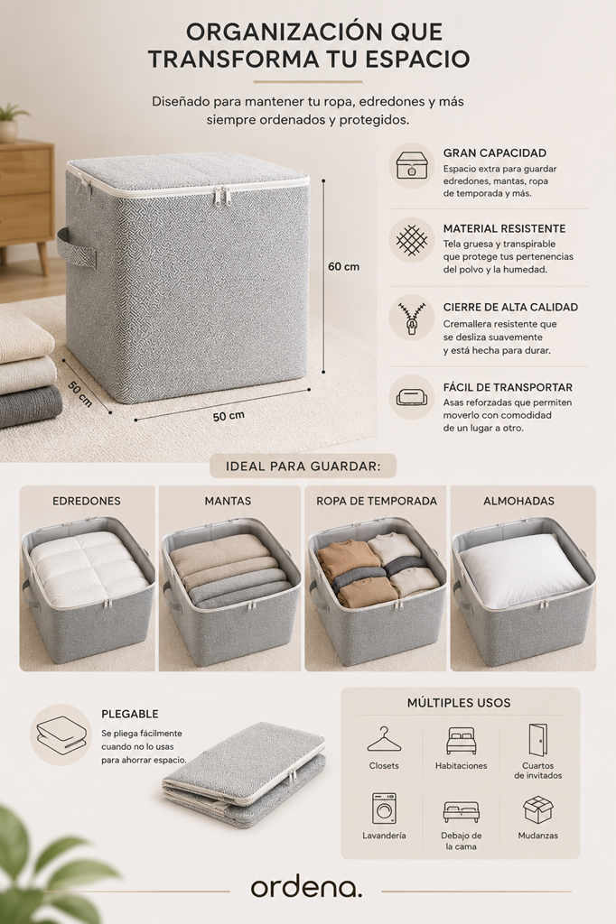 Organizador de Gran Capacidad para Ropa y Edredones