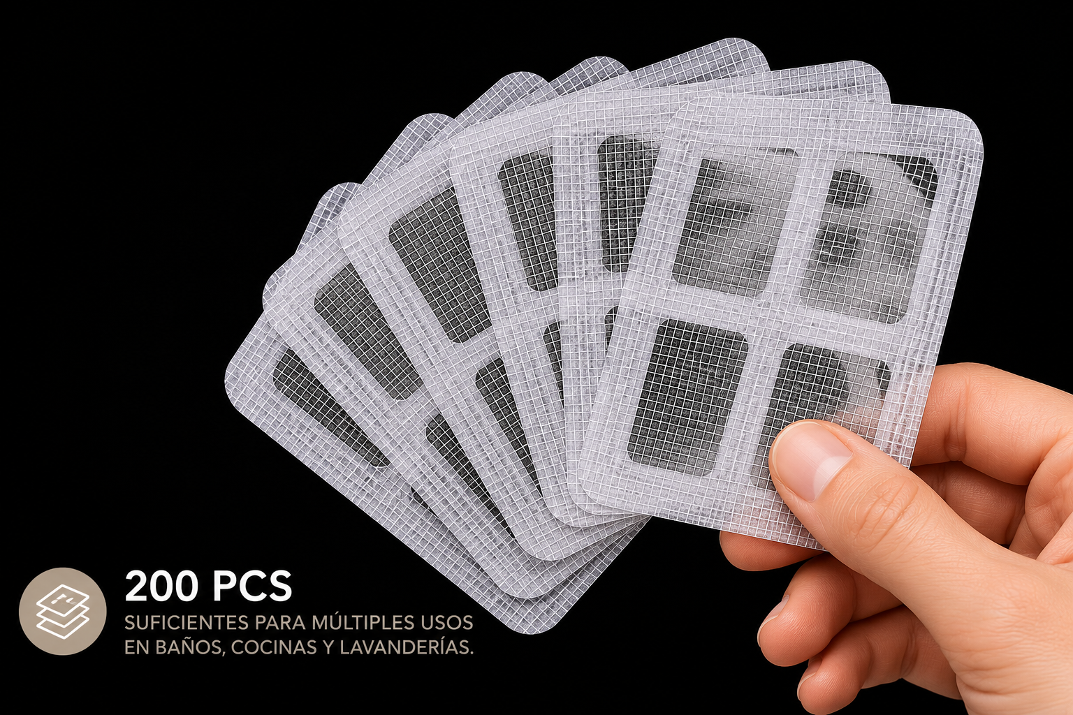 Recogedor Desechable de Pelo para Desagüe de Ducha (50 Piezas)