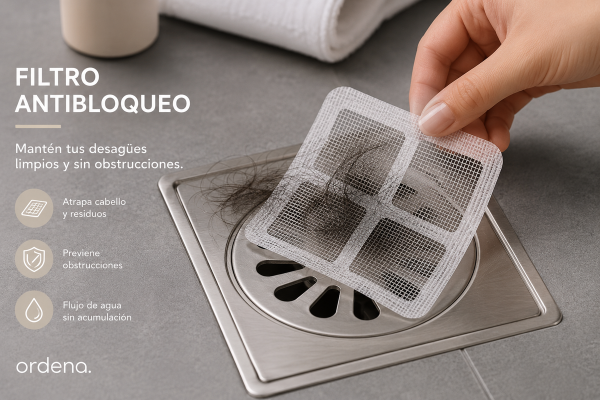Recogedor Desechable de Pelo para Desagüe de Ducha (50 Piezas)