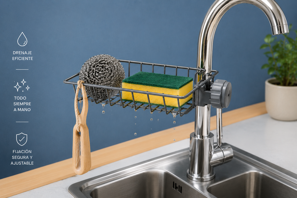 Organizador Flexible para Fregadero | Soporte para Esponja y Jabón