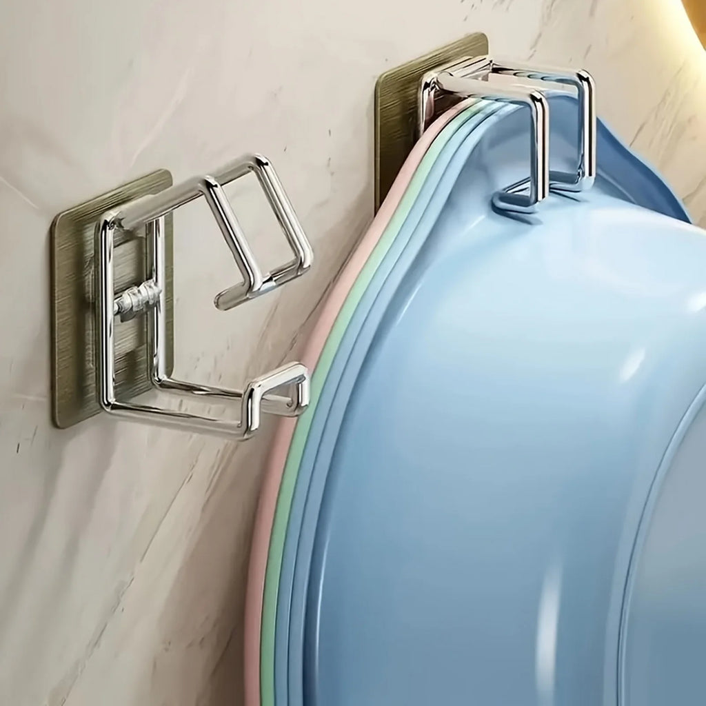 Gancho Adhesivo de Acero Inoxidable | Organizador Multifuncional para Baño y Cocina