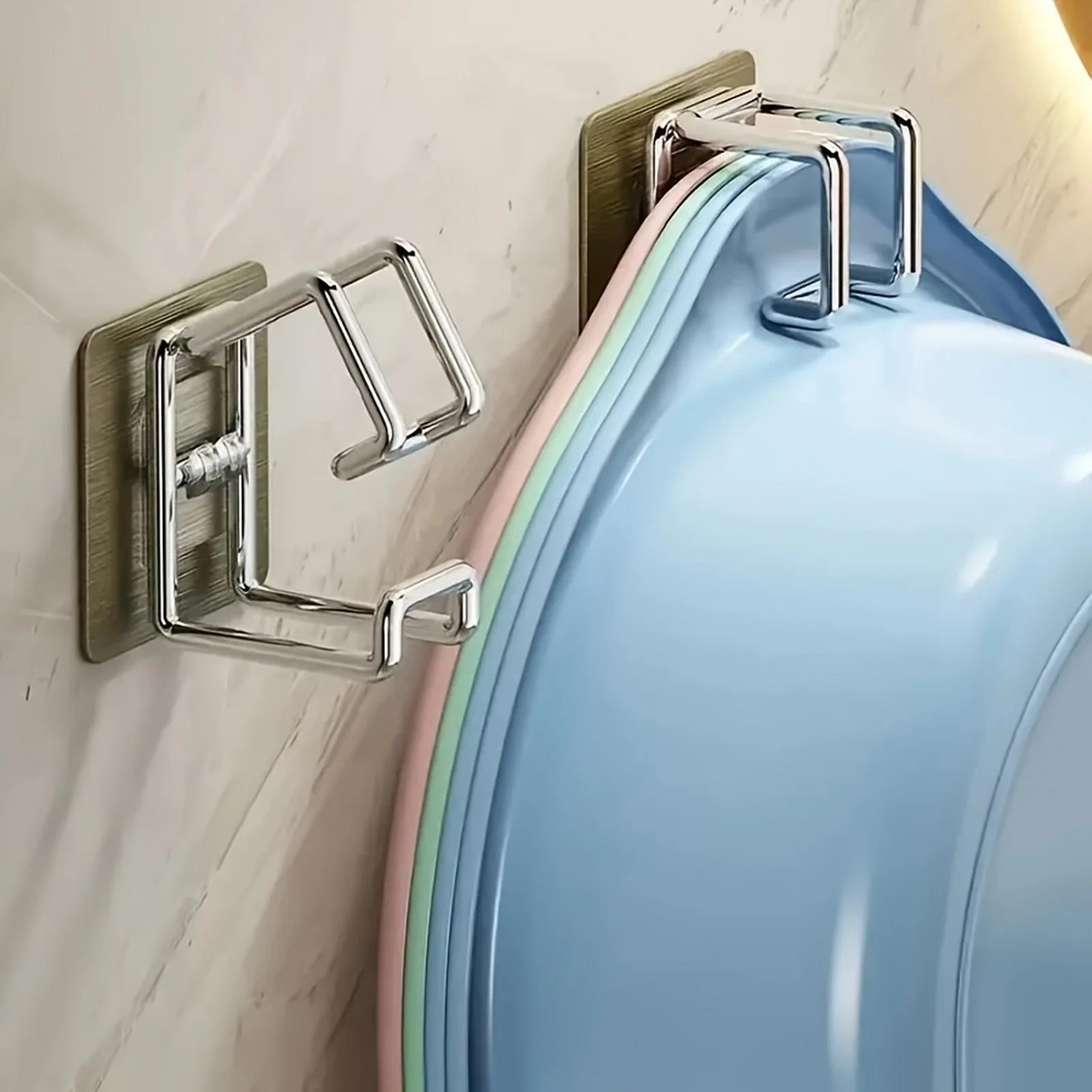 Gancho Adhesivo de Acero Inoxidable | Organizador Multifuncional para Baño y Cocina