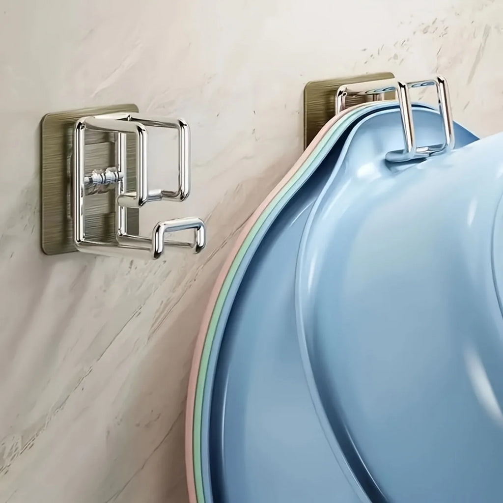 Gancho Adhesivo de Acero Inoxidable | Organizador Multifuncional para Baño y Cocina