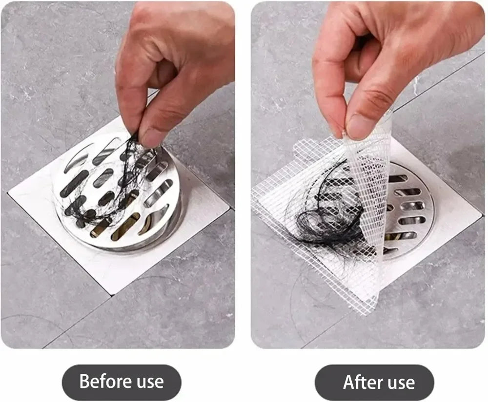 Recogedor Desechable de Pelo para Desagüe de Ducha (50 Piezas)