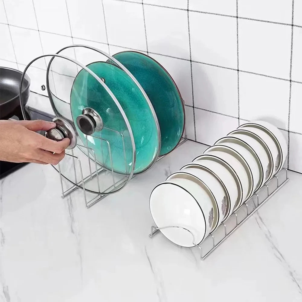 Organizador Metálico para Platos y Tazones | Ahorra Espacio en tu Cocina