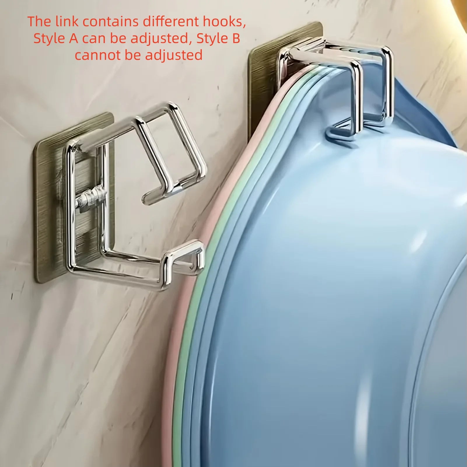 Gancho Adhesivo de Acero Inoxidable | Organizador Multifuncional para Baño y Cocina