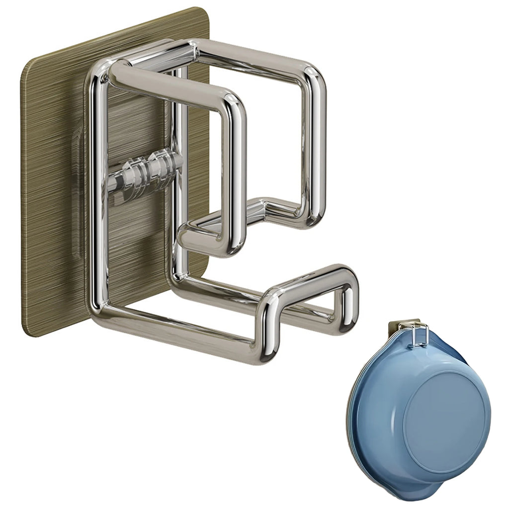 Gancho Adhesivo de Acero Inoxidable | Organizador Multifuncional para Baño y Cocina