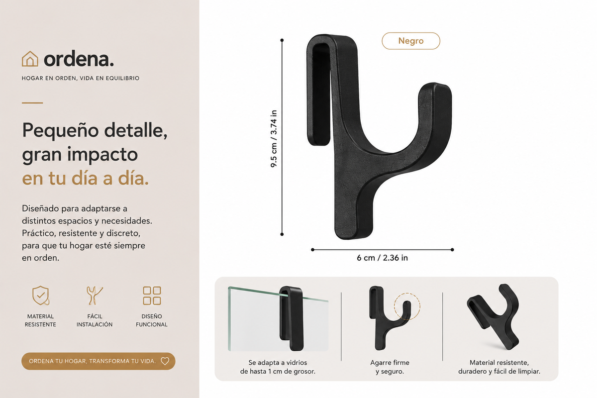 Gancho para Puerta de Ducha | Organizador para Toallas y Accesorios